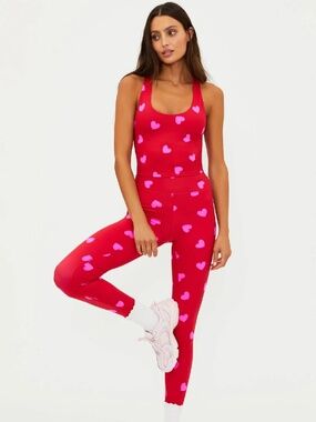 Beach Riot Piper Legging Royal Red Hearts
